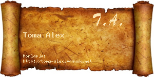 Toma Alex névjegykártya